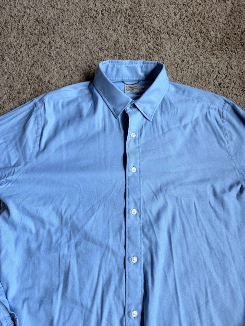 Faherty Button Down Shirt Large Blue